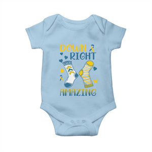 Down Right Amazing Baby Onesie Down Syndrome Awareness Socks Ribbon TS11 Light Blue Print Your Wear