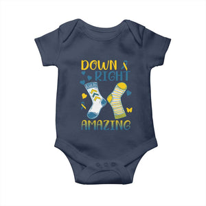 Down Right Amazing Baby Onesie Down Syndrome Awareness Socks Ribbon TS11 Navy Print Your Wear
