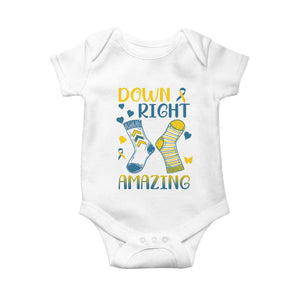 Down Right Amazing Baby Onesie Down Syndrome Awareness Socks Ribbon TS11 White Print Your Wear
