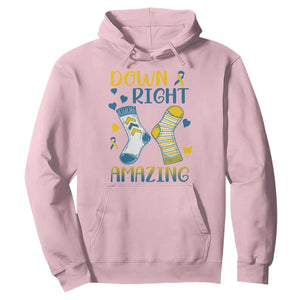 Down Right Amazing Hoodie Down Syndrome Awareness Socks Ribbon TS11 Light Pink Print Your Wear