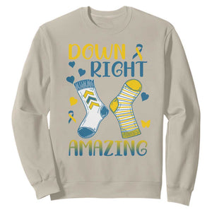 Down Right Amazing Sweatshirt Down Syndrome Awareness Socks Ribbon TS11 Sand Print Your Wear