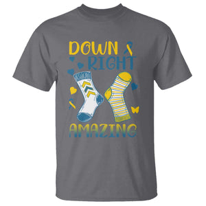 Down Right Amazing T Shirt Down Syndrome Awareness Socks Ribbon TS11 Charcoal Print Your Wear