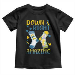 Down Right Amazing Toddler T Shirt Down Syndrome Awareness Socks Ribbon TS11 Black Print Your Wear