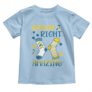 Down Right Amazing Toddler T Shirt Down Syndrome Awareness Socks Ribbon TS11 Light Blue Print Your Wear