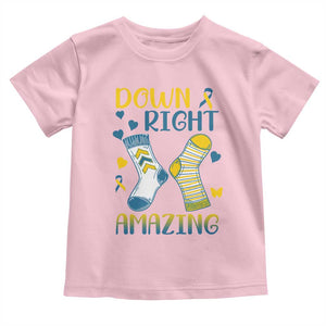 Down Right Amazing Toddler T Shirt Down Syndrome Awareness Socks Ribbon TS11 Light Pink Print Your Wear