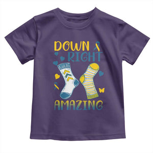 Down Right Amazing Toddler T Shirt Down Syndrome Awareness Socks Ribbon TS11 Purple Print Your Wear