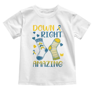 Down Right Amazing Toddler T Shirt Down Syndrome Awareness Socks Ribbon TS11 White Print Your Wear
