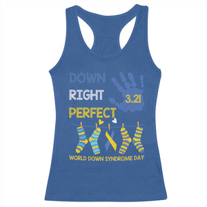 Down Right Perfect Racerback Tank Top March 21 World Down Syndrome Day Socks TS11 Royal Blue Print Your Wear