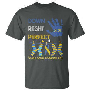 Down Right Perfect T Shirt March 21 World Down Syndrome Day Socks TS11 Dark Heather Print Your Wear