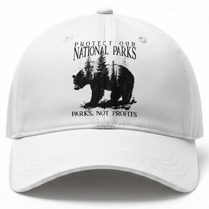 Protect Our National Parks Not Profits Baseball Cap Vintage Forest Bear TS11 Print Your Wear