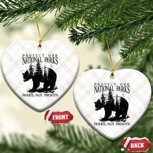 Protect Our National Parks Not Profits Ceramic Ornament Vintage Forest Bear TS11 Print Your Wear