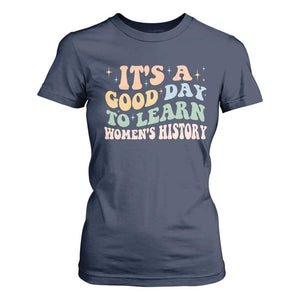 Funny It's A Good Day To Learn Women's History T Shirt For Women Sparkle Star TS11 Navy Print Your Wear