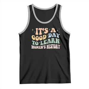 Funny It's A Good Day To Learn Women's History Tank Top Sparkle Star TS11 Black Athletic Heather Print Your Wear