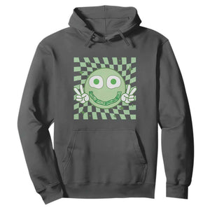 Funny Green Smile Face Eggs Bacon Breakfast St Patrick's Day Hoodie TS11 Dark Heather Print Your Wear