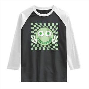 Funny Green Smile Face Eggs Bacon Breakfast St Patrick's Day Raglan Shirt TS11 Black White Print Your Wear