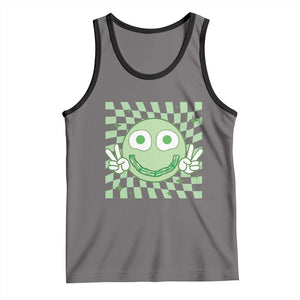Funny Green Smile Face Eggs Bacon Breakfast St Patrick's Day Tank Top TS11 Deep Heather Black Print Your Wear