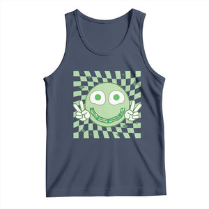 Funny Green Smile Face Eggs Bacon Breakfast St Patrick's Day Tank Top TS11 Navy Print Your Wear