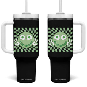 Funny Green Smile Face Eggs Bacon Breakfast St Patrick's Day Tumbler With Handle TS11 One Size: 40 oz Black Print Your Wear