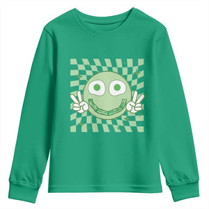 Funny Green Smile Face Eggs Bacon Breakfast St Patrick's Day Youth Sweatshirt TS11 Irish Green Print Your Wear