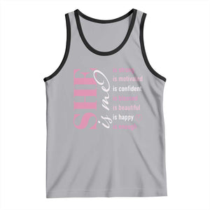 Woman Affirmation Tank Top She Is Strong Motivated Confident Blessed Beautiful TS11 Athletic Heather Black Print Your Wear