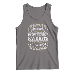 Feminism Is My Second Favorite F Word Tank Top Feminist TS11 Deep Heather Print Your Wear