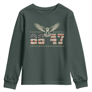Funny Vintage 86 47 Youth Sweatshirt Eagle Vintage American Flag TS11 Dark Forest Green Print Your Wear