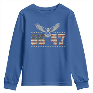Funny Vintage 86 47 Youth Sweatshirt Eagle Vintage American Flag TS11 Royal Blue Print Your Wear