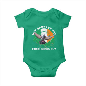 Irish Pride Baby Onesie Hey Baby Let The Free Birds Fly Ireland Flag TS11 Irish Green Print Your Wear