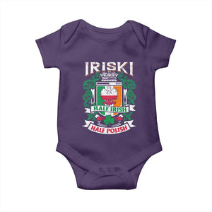 Iriski Half Irish Half Polish Baby Onesie Polish St Patricks Day Eagle TS11 Purple Print Your Wear