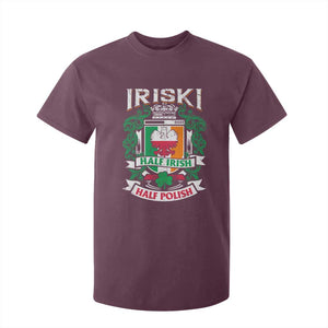 Iriski Half Irish Half Polish T Shirt For Kid Polish St Patricks Day Eagle TS11 Maroon Print Your Wear