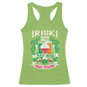 Iriski Half Irish Half Polish Racerback Tank Top Polish St Patricks Day Eagle TS11 Lime Print Your Wear