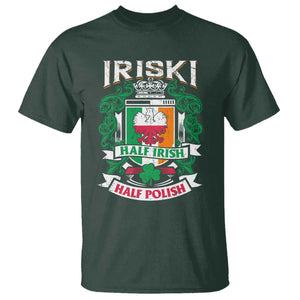 Iriski Half Irish Half Polish T Shirt Polish St Patricks Day Eagle TS11 Dark Forest Green Print Your Wear