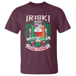 Iriski Half Irish Half Polish T Shirt Polish St Patricks Day Eagle TS11 Maroon Print Your Wear