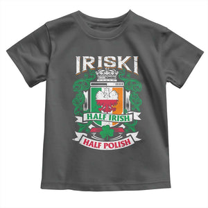 Iriski Half Irish Half Polish Toddler T Shirt Polish St Patricks Day Eagle TS11 Dark Heather Print Your Wear