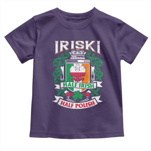 Iriski Half Irish Half Polish Toddler T Shirt Polish St Patricks Day Eagle TS11 Purple Print Your Wear