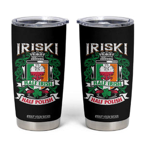 Iriski Half Irish Half Polish Tumbler Cup Polish St Patricks Day Eagle TS11 Black Print Your Wear