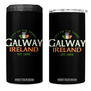 Claddagh Galway Ireland 4 in 1 Can Cooler Tumbler City Of The Tribes Est 1232 TS11 One Size: 16 oz Black Print Your Wear