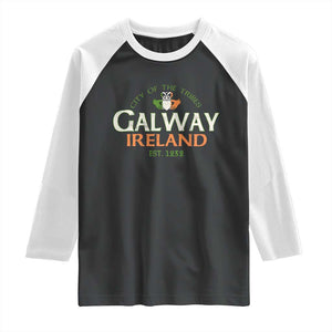 Claddagh Galway Ireland Raglan Shirt City Of The Tribes Est 1232 TS11 Black White Print Your Wear