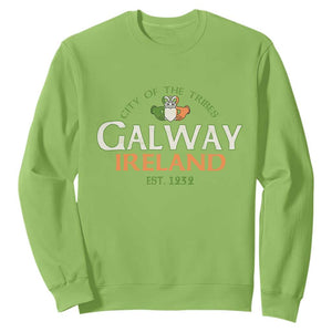 Claddagh Galway Ireland Sweatshirt City Of The Tribes Est 1232 TS11 Lime Print Your Wear