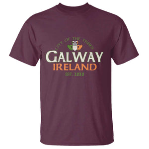 Claddagh Galway Ireland T Shirt City Of The Tribes Est 1232 TS11 Maroon Print Your Wear