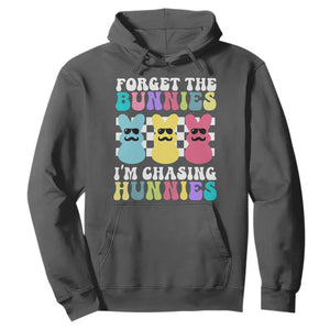 Funny Easter Forget The Bunnies I Am Chasing Hunnies Hoodie TS11 Dark Heather Print Your Wear