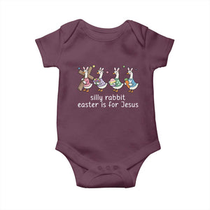 Funny Easter Day Silly Goose Baby Onesie Silly Rabbit Easter Is For Jesus TS11 Maroon Print Your Wear