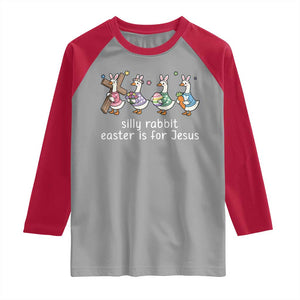 Funny Easter Day Silly Goose Raglan Shirt Silly Rabbit Easter Is For Jesus TS11 Sport Gray Red Print Your Wear