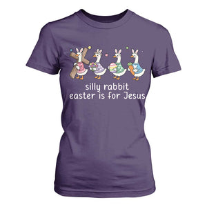Funny Easter Day Silly Goose T Shirt For Women Silly Rabbit Easter Is For Jesus TS11 Purple Print Your Wear