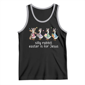 Funny Easter Day Silly Goose Tank Top Silly Rabbit Easter Is For Jesus TS11 Black Athletic Heather Print Your Wear