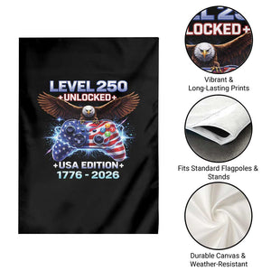 USA 250th Anniversary Gamer Garden Flag Level 250 USA Edition 1776 2026 Bald Eagle TS11 Print Your Wear