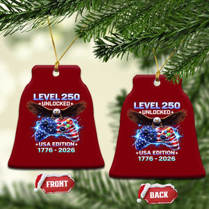 USA 250th Anniversary Gamer Ceramic Ornament Level 250 USA Edition 1776 2026 Bald Eagle TS11 Print Your Wear