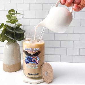 USA 250th Anniversary Gamer Glass Can Level 250 USA Edition 1776 2026 Bald Eagle TS11 Print Your Wear