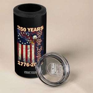 250th Anniversary USA Patriotic 4 in 1 Can Cooler Tumbler 250 Years We The People Vintage Bald Eagle TS11 Print Your Wear