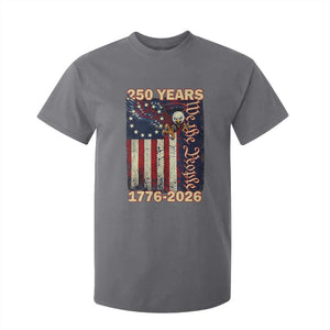 250th Anniversary USA Patriotic T Shirt For Kid 250 Years We The People Vintage Bald Eagle TS11 Charcoal Print Your Wear